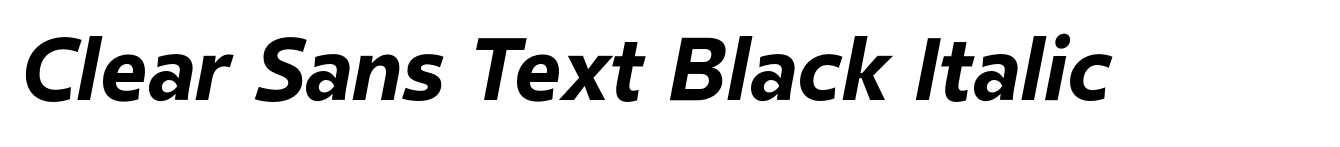 Clear Sans Text Black Italic